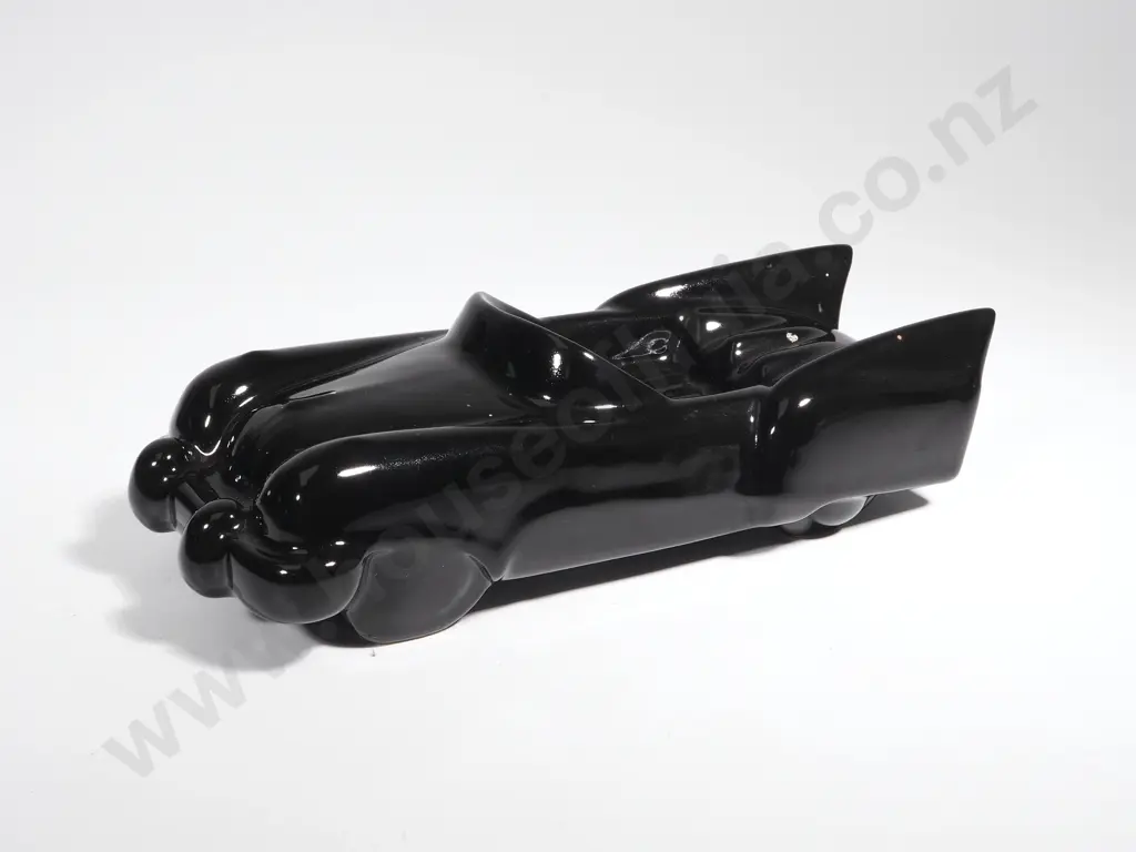 Vintage Porcelain Black Sports Car  Image 1++