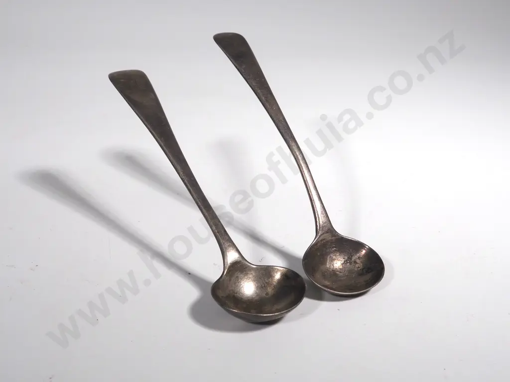 Two Georgian Sterling Silver Mustard Spoons Image 1++