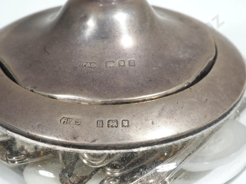 Sterling Silver & Glass Powder Jars Image 1++