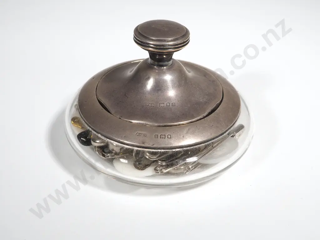Sterling Silver & Glass Powder Jars Image 1++
