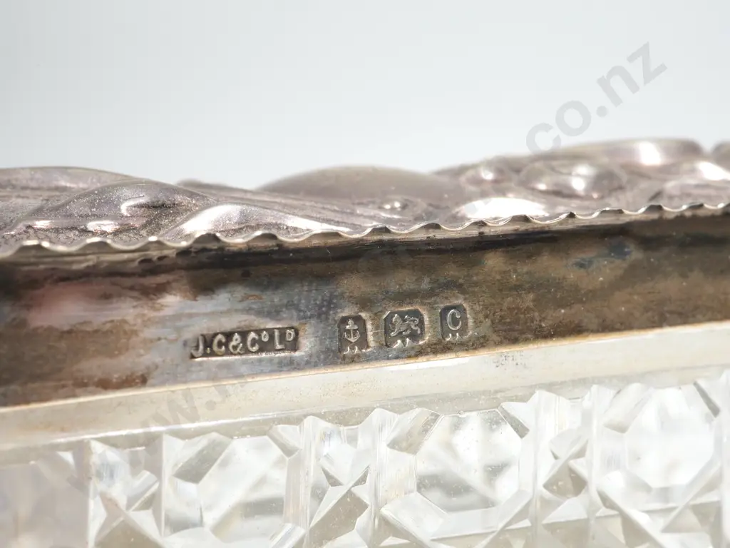 Sterling Silver & Glass Trinket Dish  Image 1++