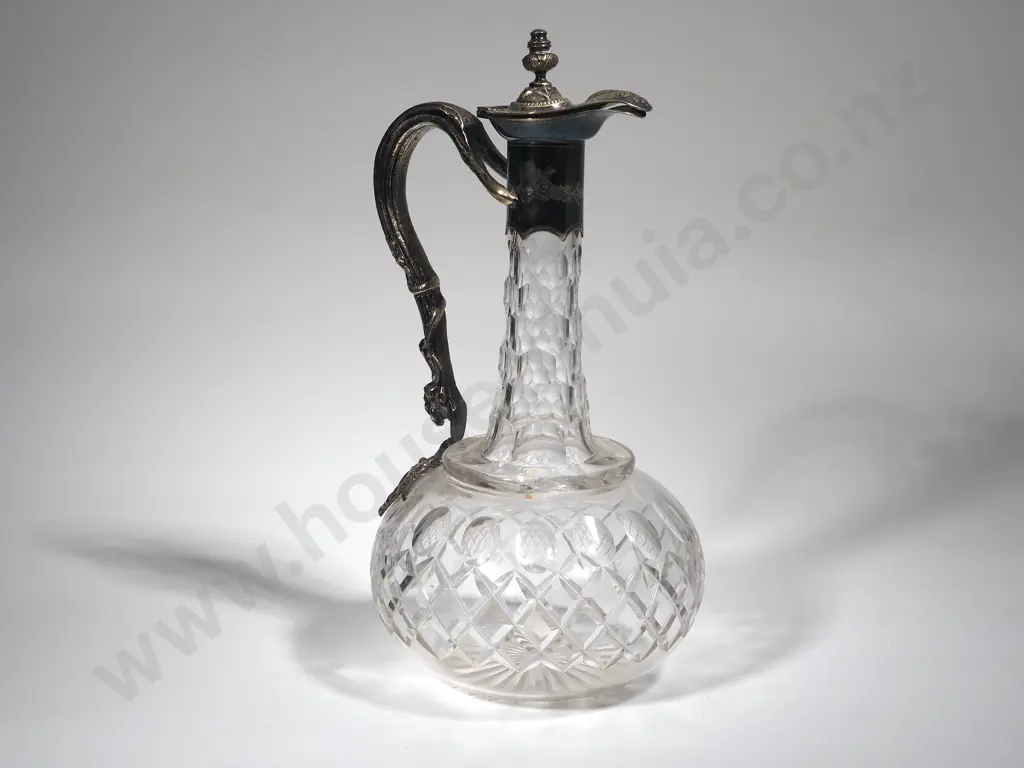 S/P Topped Crystal Claret Jug Image 1++