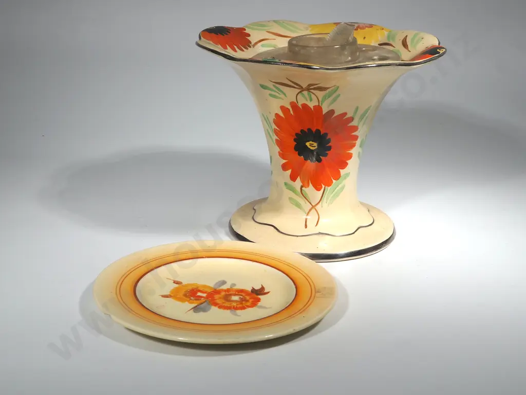 Clarice Cliff Plate A/F & Kensington Ware Art Deco Flower Vase Image 1++