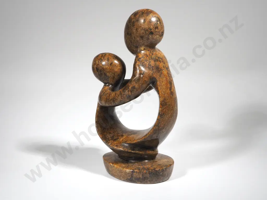 Large Carved Soapstone Mother & Child Image 1++