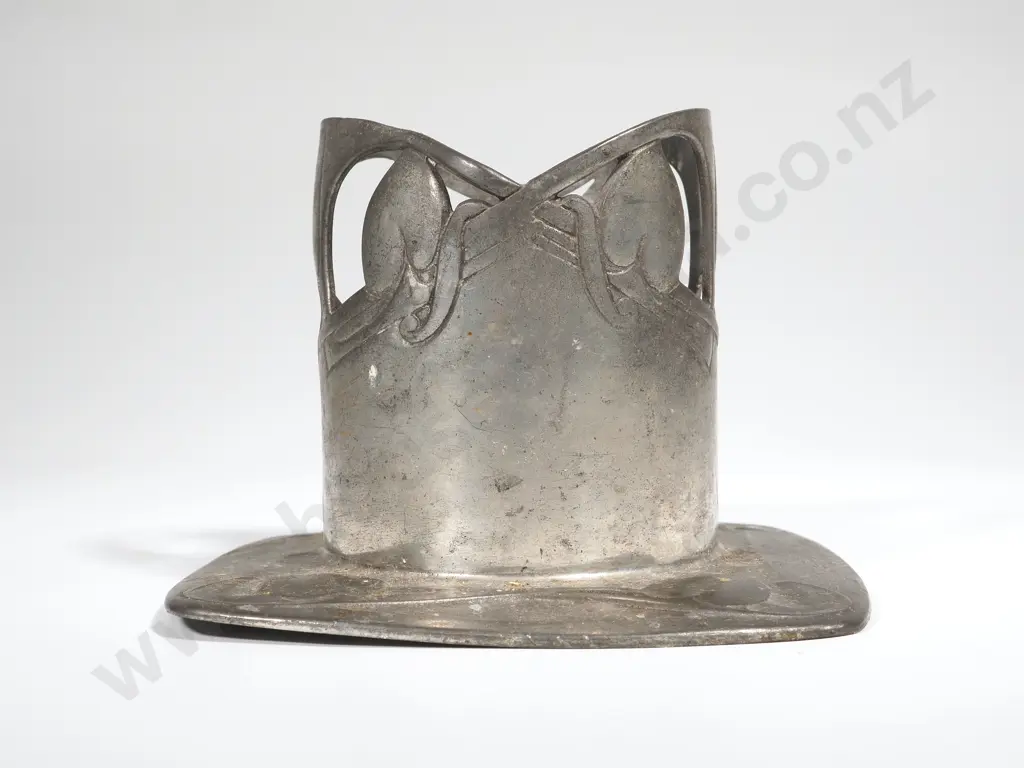 Pewter Pen Holder in the Style of Archibald Knox Honesty Pattern Image 1++