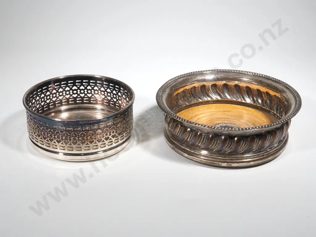 Two S/P Wine Coasters - One Sheffield Plate  Image 1++