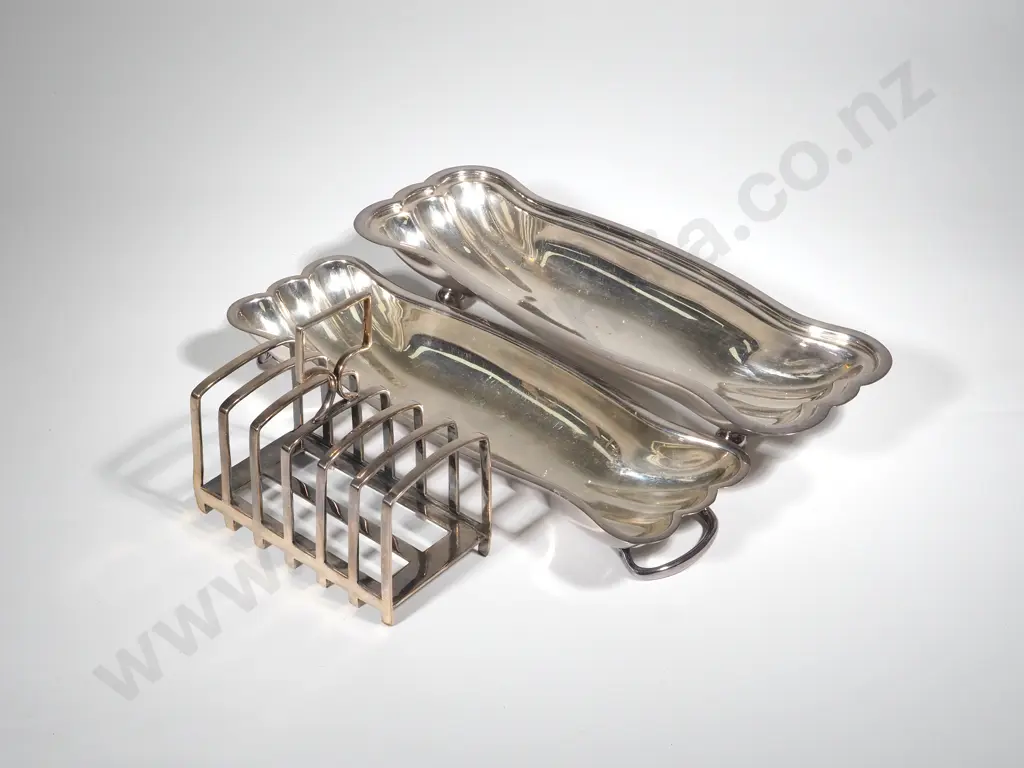 Collection of Assorted Silver Plate - Serving Dish - Salver- Toast Rack Image 1++
