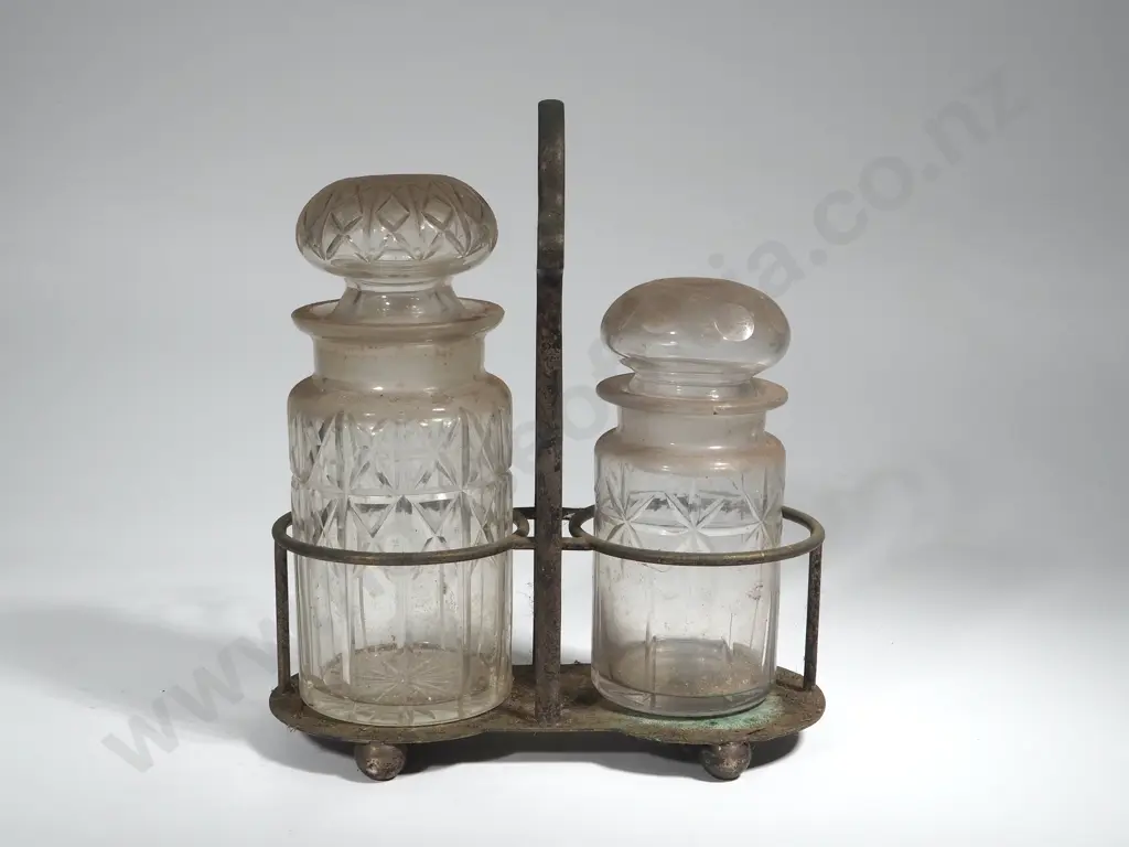 Two Crystal Pickle Jars in S/P Container Image 1++
