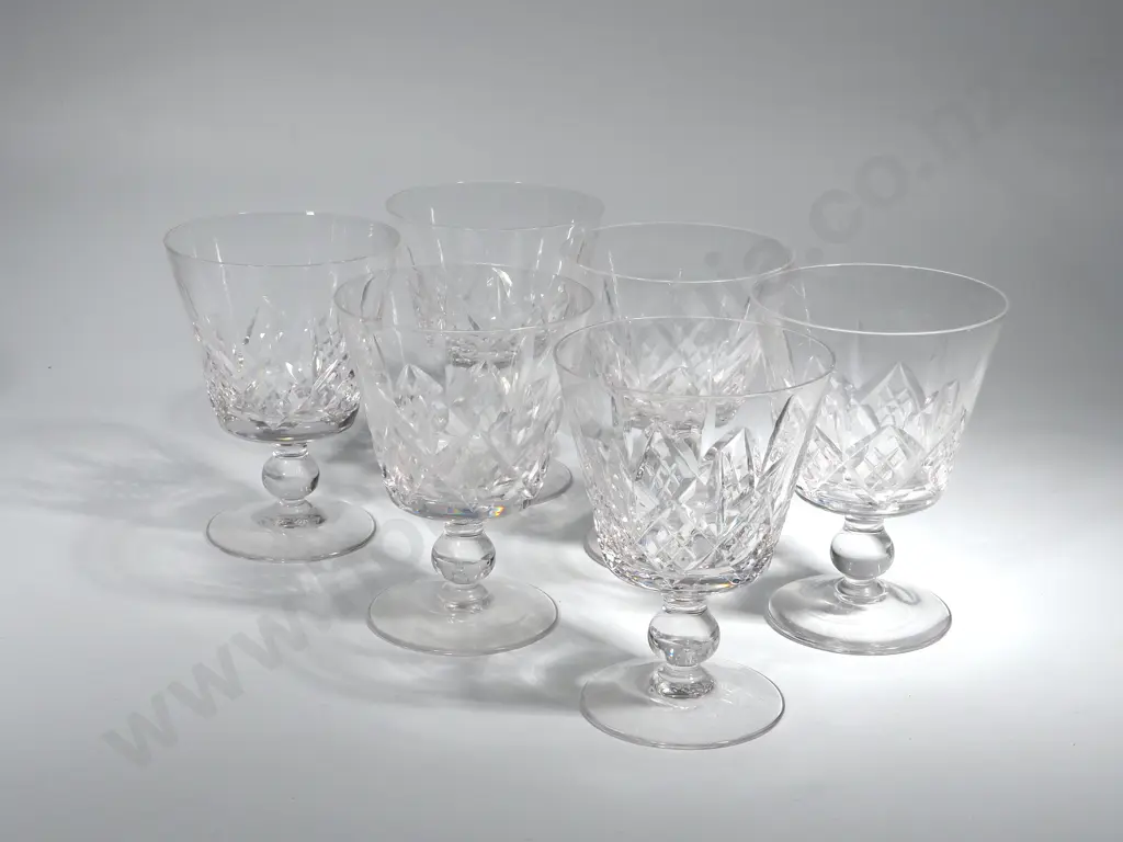 Six Stuart Crystal Goblets Image 1++