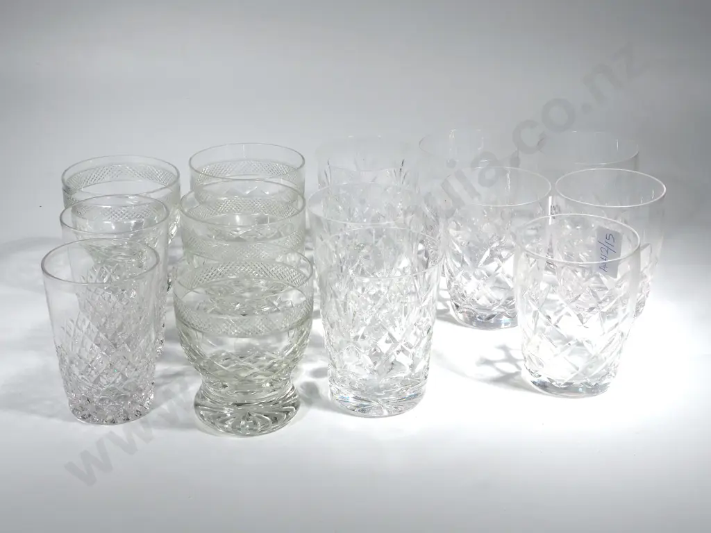 Assorted Lot of Royal Doulton - Stuart & Unmarked Crystal Tumblers Image 1++
