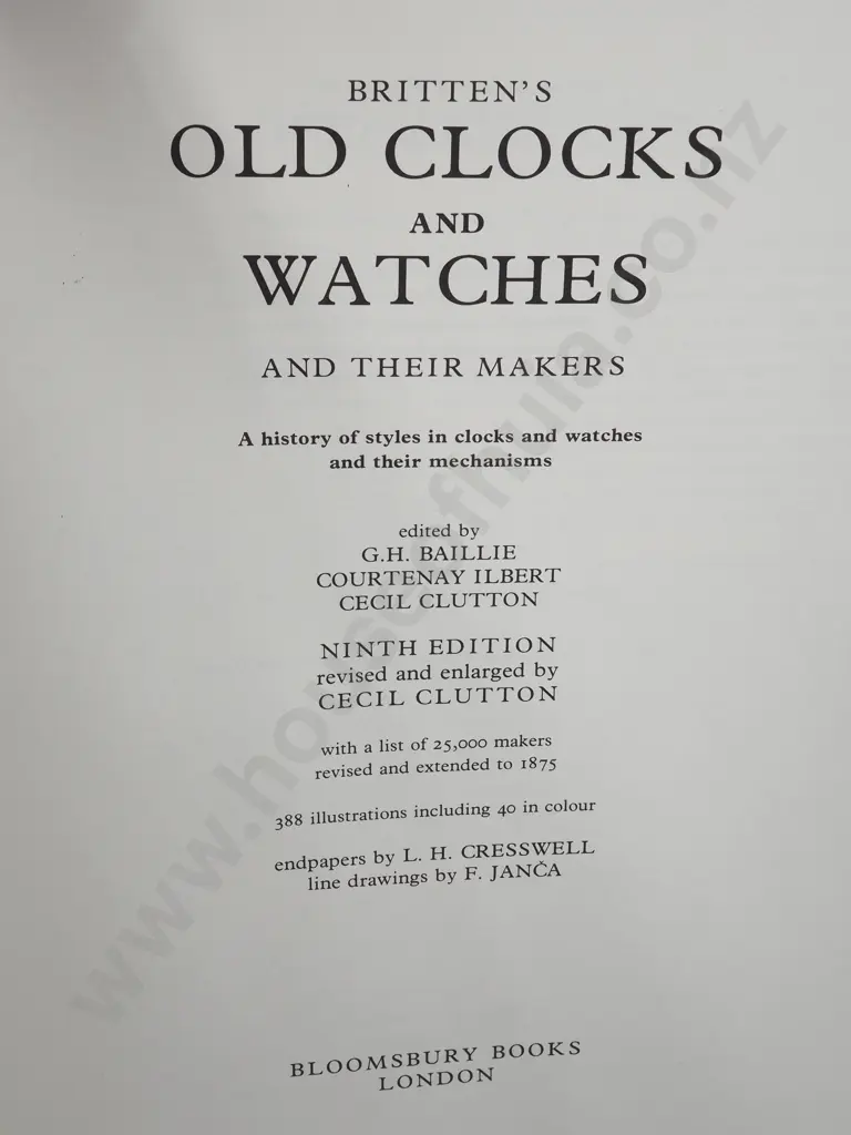 Britten's Old Clocks & Watches & Their Makers. Revised & Enlarged by Cecil Clutton  Image 1++
