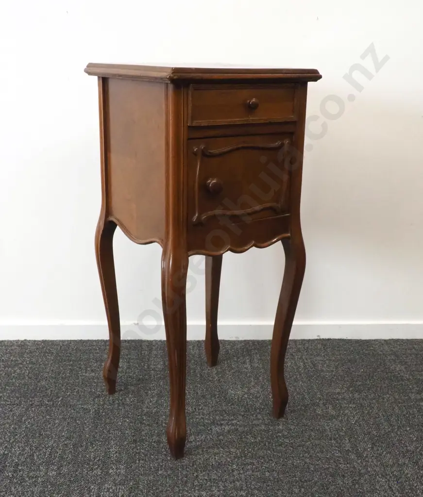 French Mahogany Bedside Bedside Cabinet With A Cupboard Below A Single Drawer  Image 1++