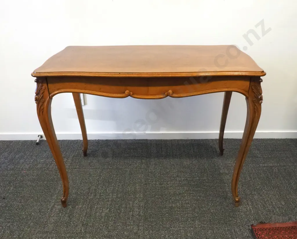 French Crossbanded  Side Table with Single Frieze Drawer on Cabriole Legs  Image 1++