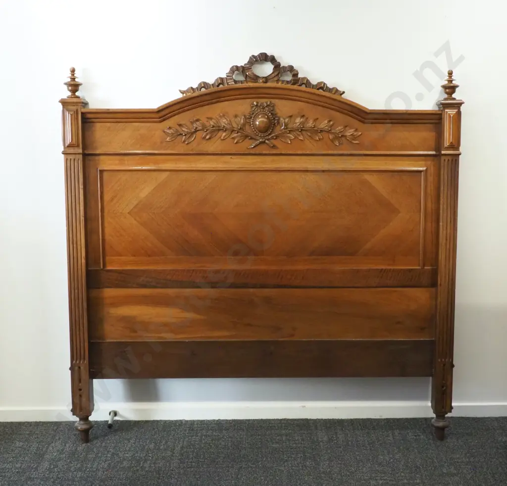 Mahogany Double Bed Head & Foot with Applied Molded Decoration Image 1++