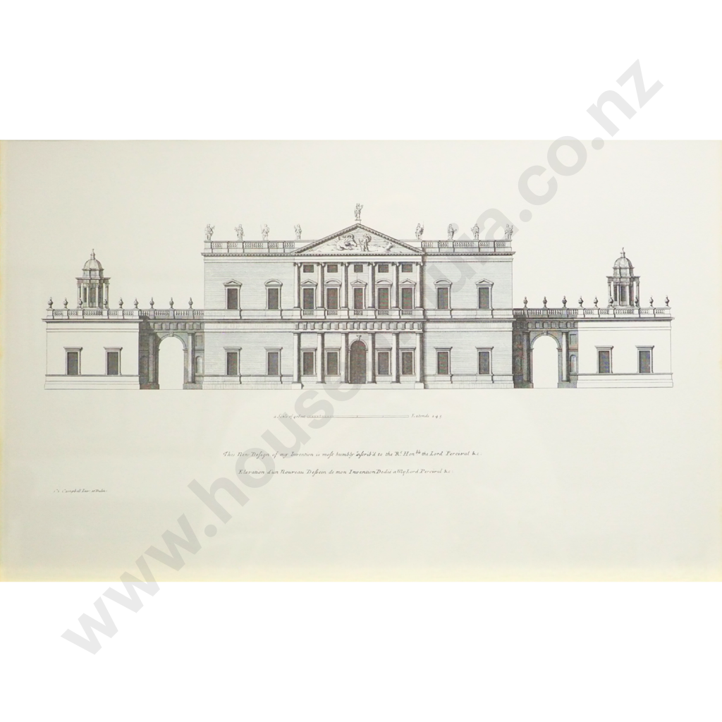 Framed Print of Architectural Drawing - Inscribed to Lord Percival Image 1++