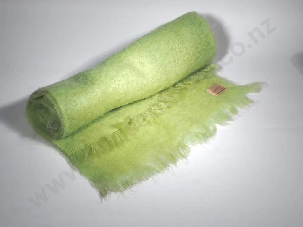 Scottish Apple Green Mohair Shawl 430 x 1700 Image 1++