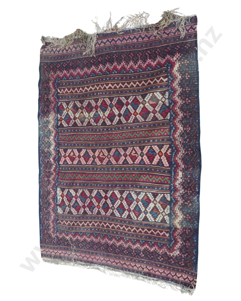 Large Vintage Kilim w Striking Geometric Design Image 1++