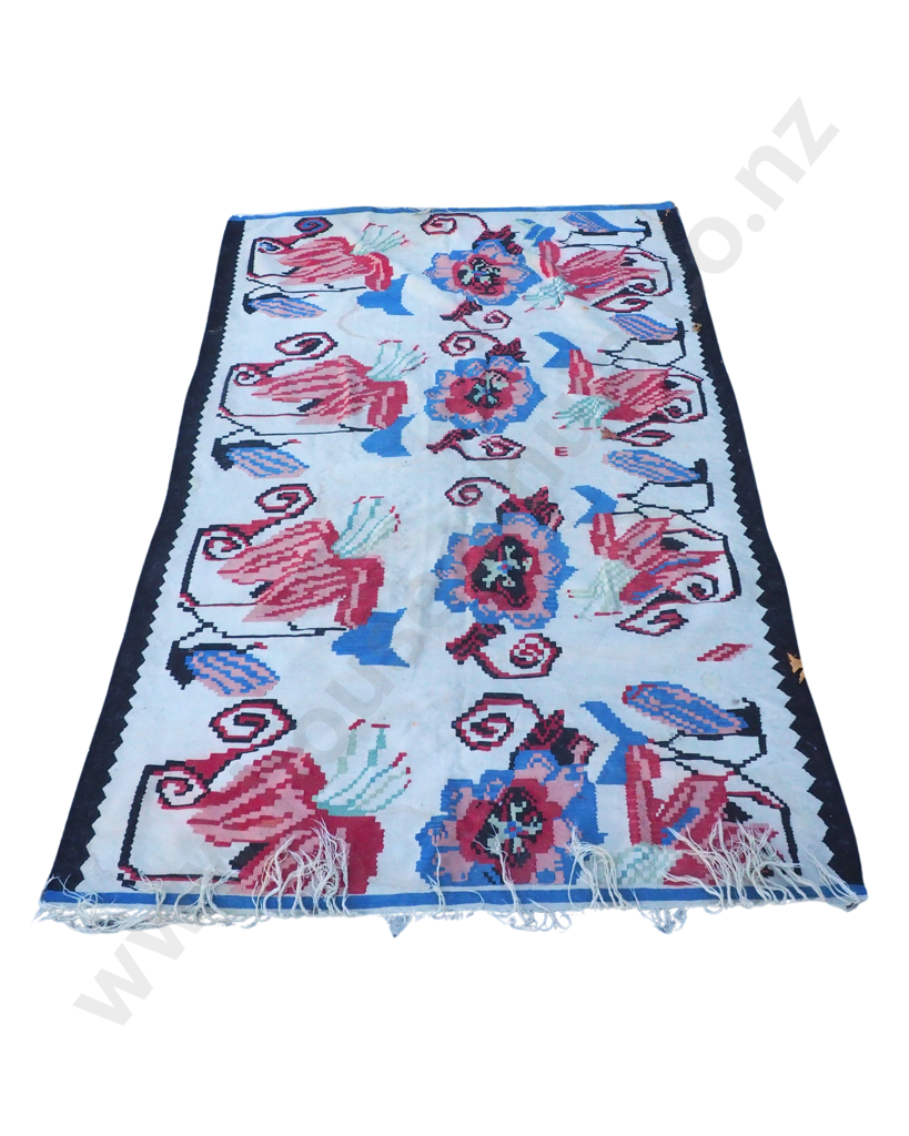 Very Large Vintage Kilim w Striking Geometric Design in Postmodern Hues Image 1++