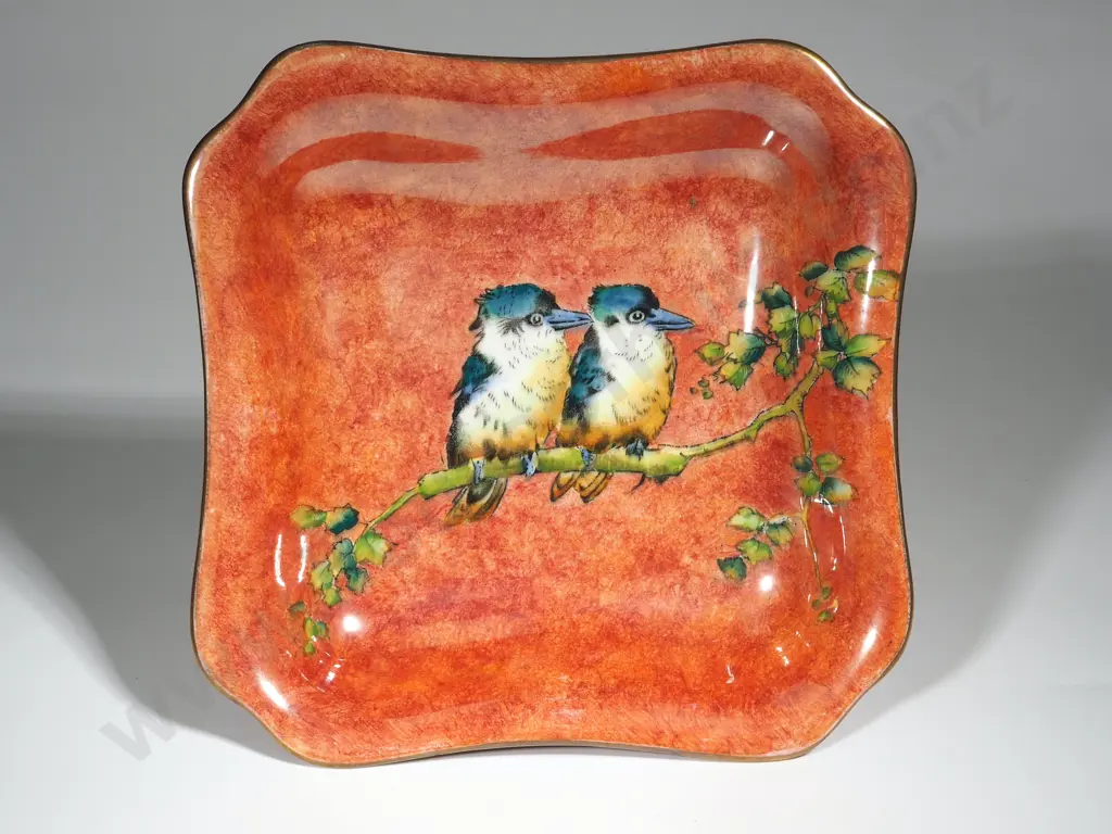 Grimwades Lustre Square Dish Decorated w Kookaburras Image 1++