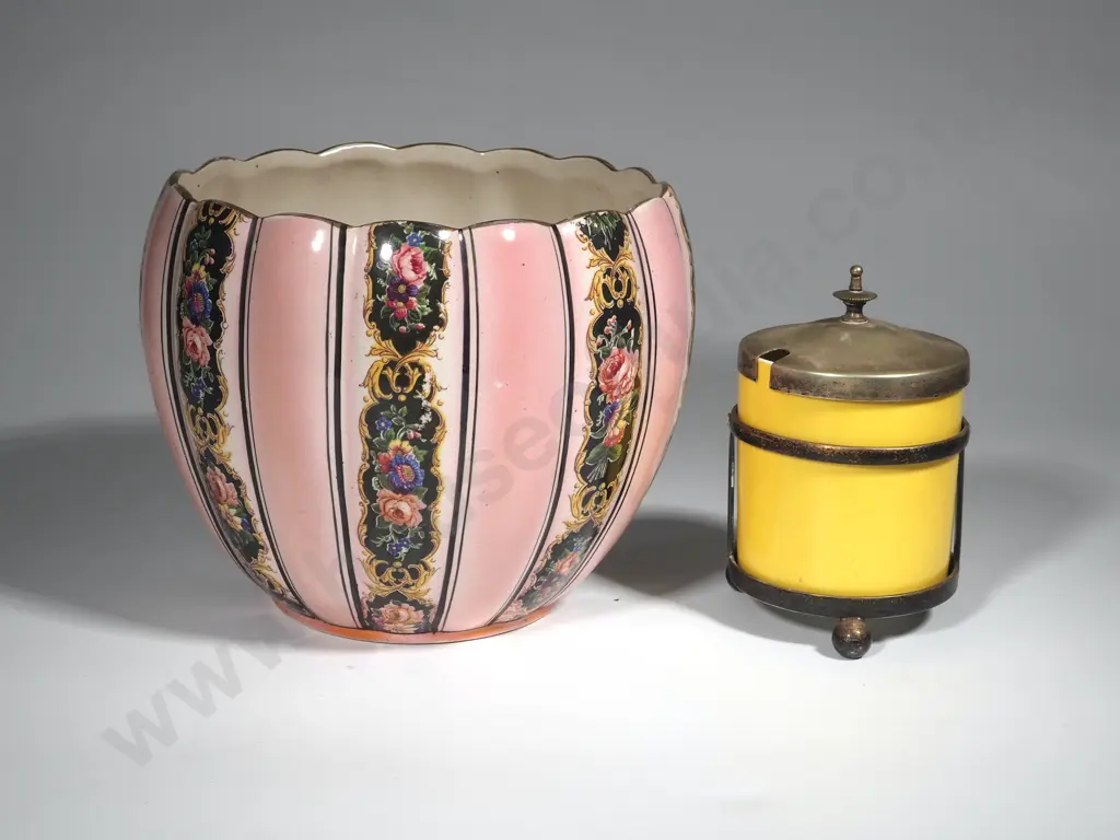 Grimwades Jardiniere & Yellow Paragon Honey Pot Image 1++