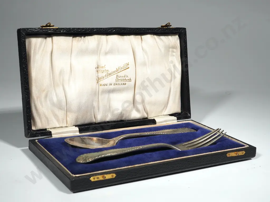 Boxed Silver Plated Christening Set Containing a Fork & Spoon  Image 1++