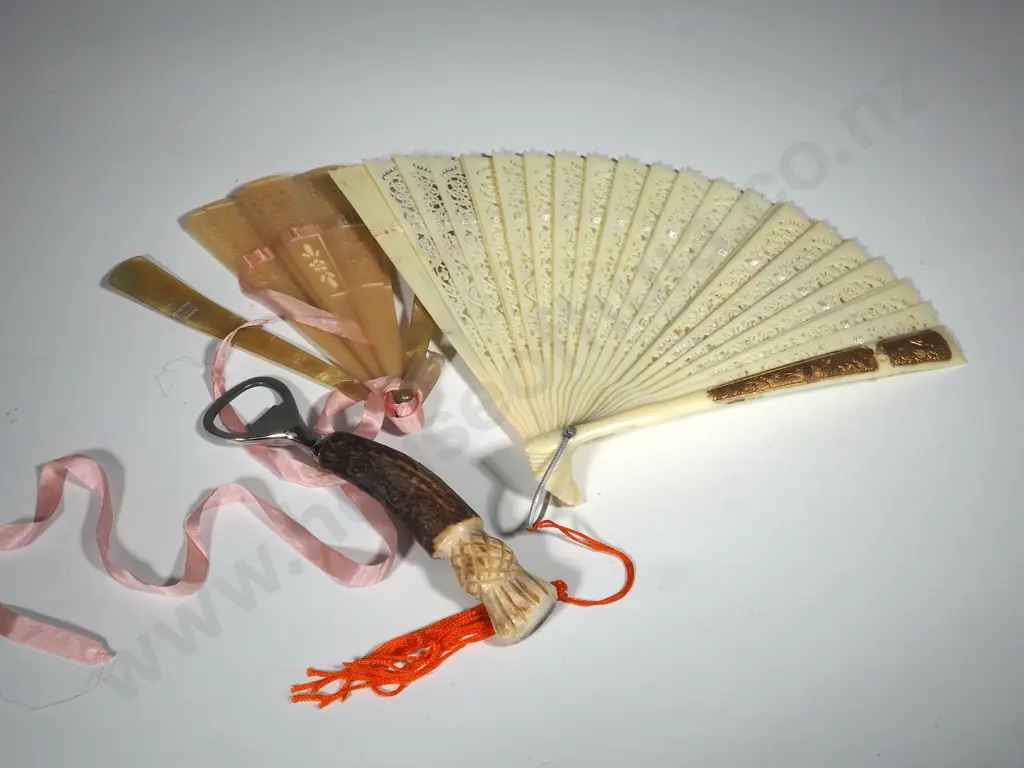 Two of Fans A/F & Horn Handled Bottle Opener Image 1++
