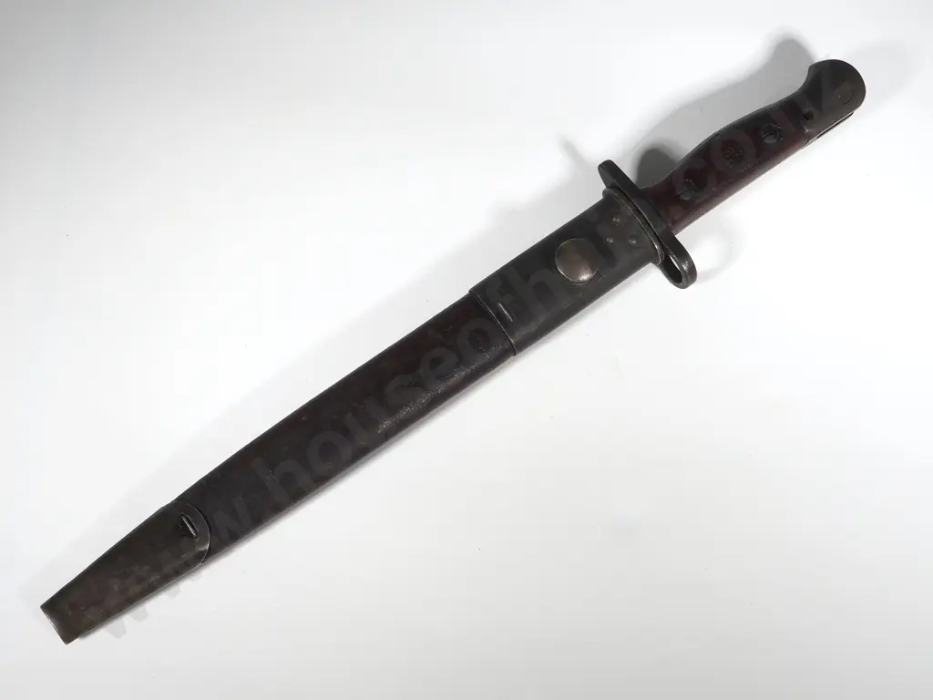 Australian 1950's Owen Gun Bayonet - Grips Marked SLA Slaz 52 & Scabbard Marked OA (Orange Arsenal)  Image 1++