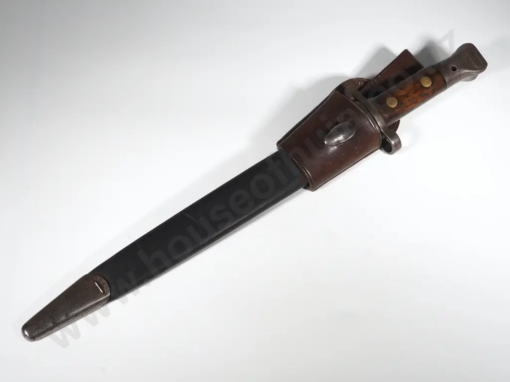 Boer War P1888 Bayonet w NZ Marked Leather Frog - Excellent Condition - Bayonet Dated 4 / 01  Image 1++