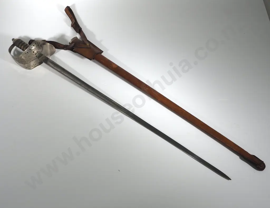 George 5th 1897 Pattern Sword - Made by W H Turner & Company Sheffield - Some Damage to Bottom of Scabbard  Image 1++