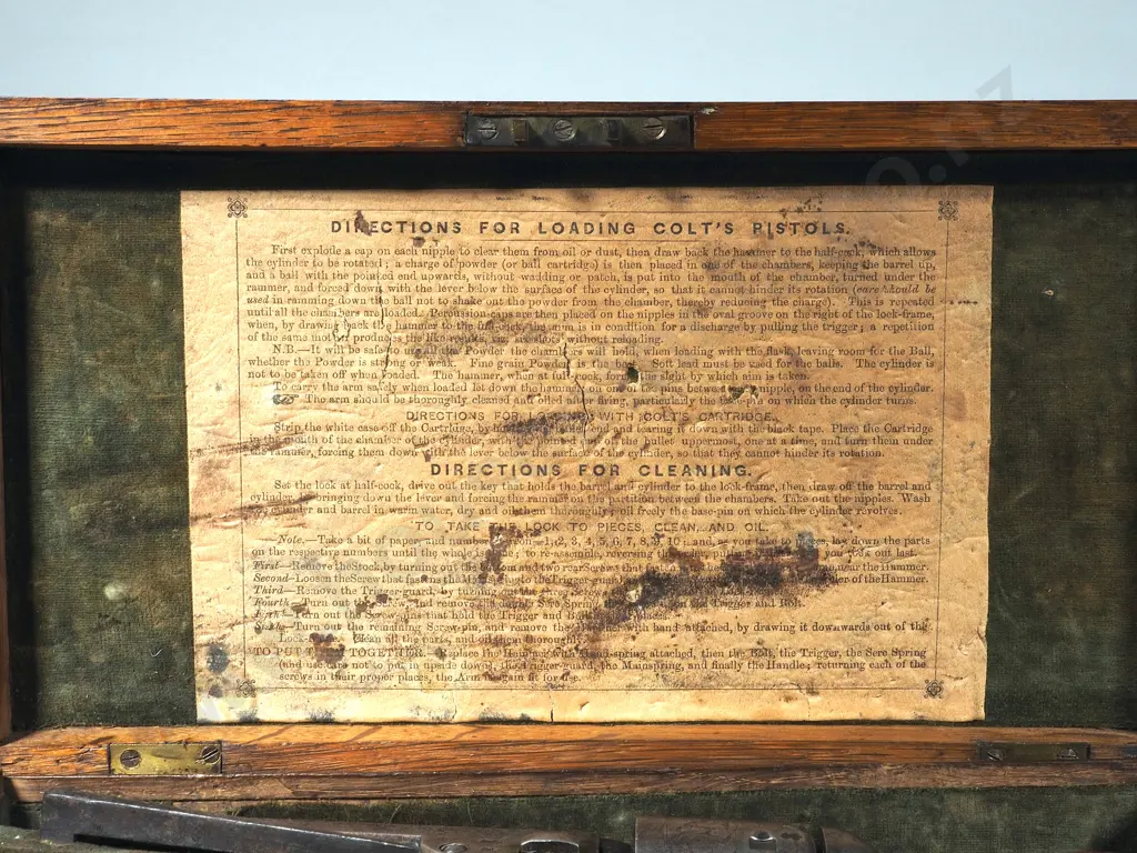 Cased Colt 1849 Pocket Pistol .31 Cal w Stagecoach Scene - London address - British Proof Marks - English Case & Extras Image 1++