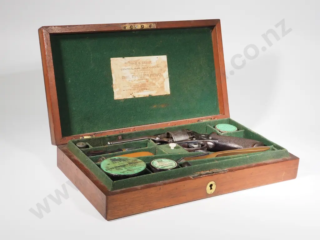 Tranter Cased Six Shot Double Trigger M1878 Revolver by E C Green & Associated Accessories Image 1++