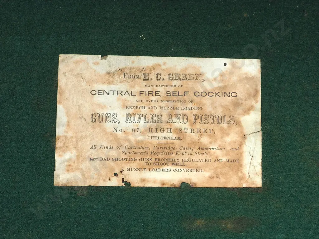 Tranter Cased Six Shot Double Trigger M1878 Revolver by E C Green & Associated Accessories Image 1++