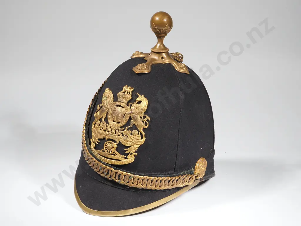 19th Century British Overseas Service Other Ranks Blue Helmet in Tin Box Image 1++
