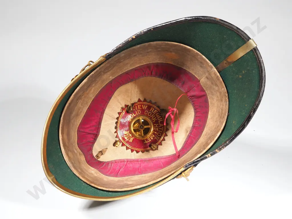 19th Century British Overseas Service Other Ranks Blue Helmet in Tin Box Image 1++