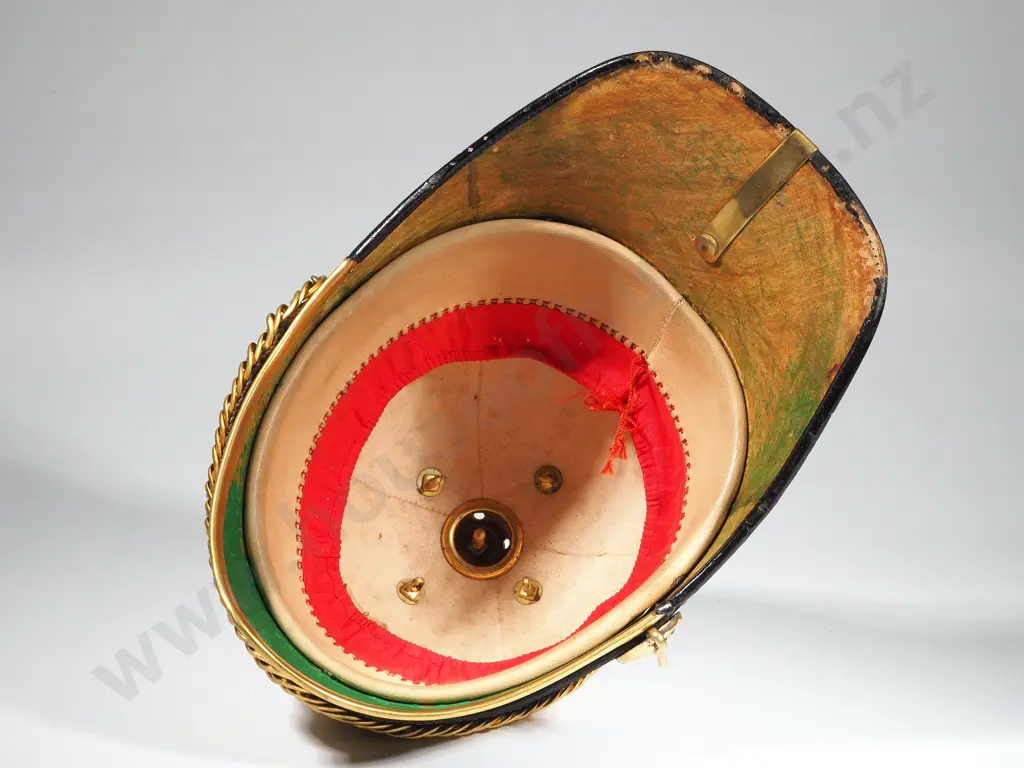 19th Century British Overseas Service Blue Helmet in Tin Box Named to C J Ryan 18th Royal Irish Regiment Image 1++