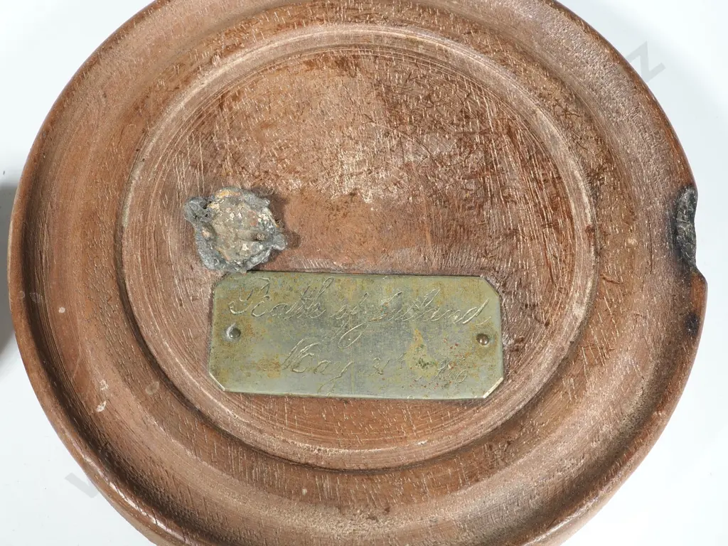 WW1 Shrapnel from the Battle of Jutland - Largest Naval Battle of the War - Mounted on Wooden Plinths Image 1++