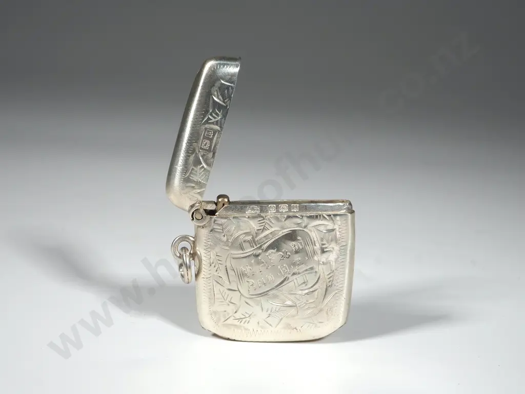 WW1 Sterling Silver English Hallmarked Vesta Case to W.A.F. 23rd New Zealand Reinforcements Image 1++