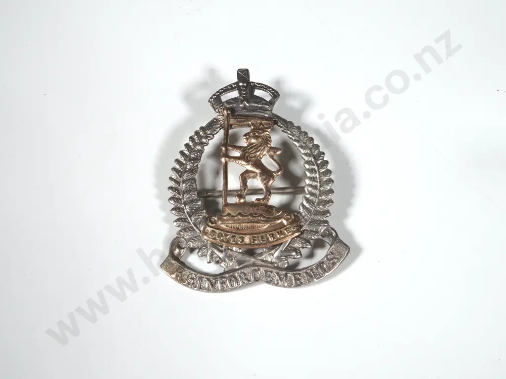 WW1 New Zealand Rifle Brigade Sweetheart Brooch in Silver & Gold Image 1++