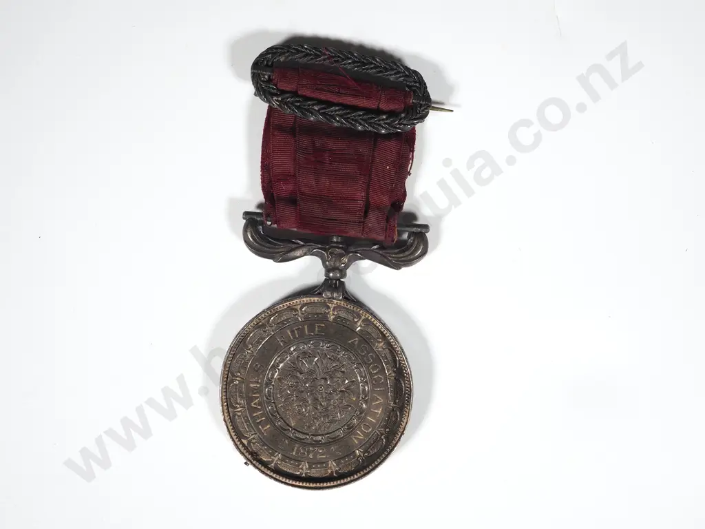 Exceptional 1872 Thames Rifle Association Prize Medal Handcrafted in Silver Won/By/J.L. Murray Image 1++