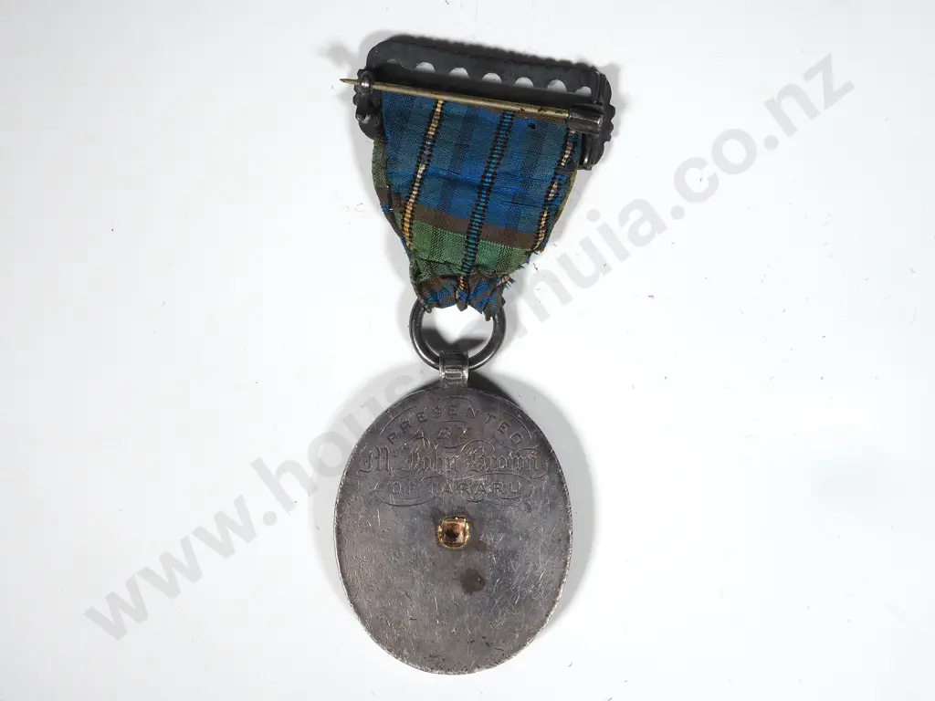 Thames Scottish Volunteers, 1873 Prize Medal Handcrafted in Silver & Gold Presented /By/Mr John Brown/of Tararu Image 1++