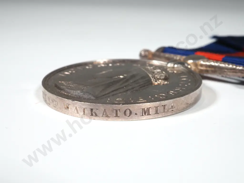 New Zealand Wars Medal - J Dickey 2nd Waikato Militia Image 1++