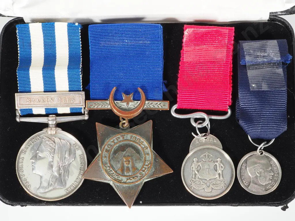 Scarce Australian Egypt Medal Group of 4 to Private Charles J Lemaire NSW Infantry w Mayor of Sydney Medal Image 1++