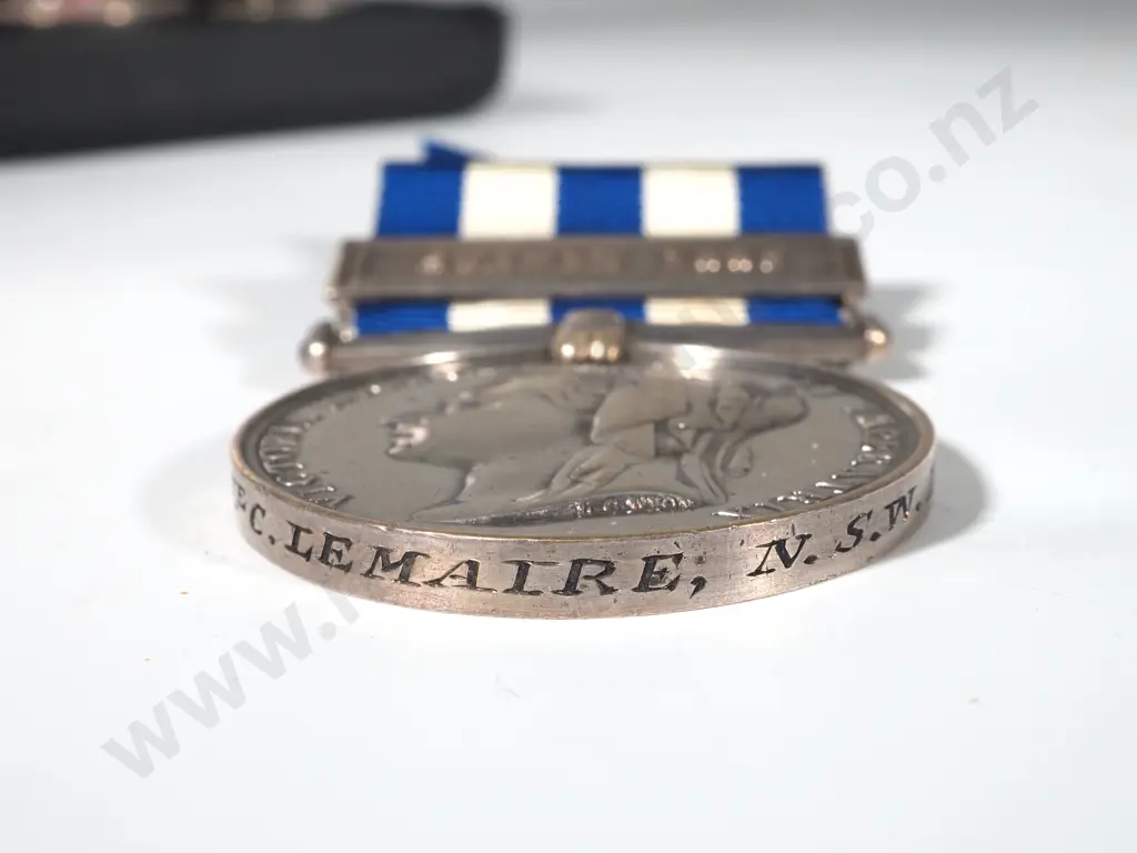 Scarce Australian Egypt Medal Group of 4 to Private Charles J Lemaire NSW Infantry w Mayor of Sydney Medal Image 1++
