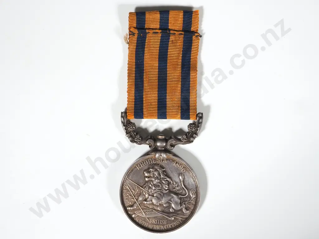 British South Africa Company Medal to Trooper G Campbell Umtali Volunteers Rhodesia 1896 - 198 Awarded Image 1++