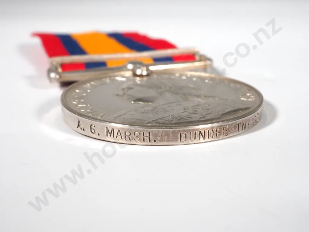Q.S.A. to Trooper A.G. Marsh Dundee Town Guard - Single Clasp Talana - In Uncirculated Condition Image 1++