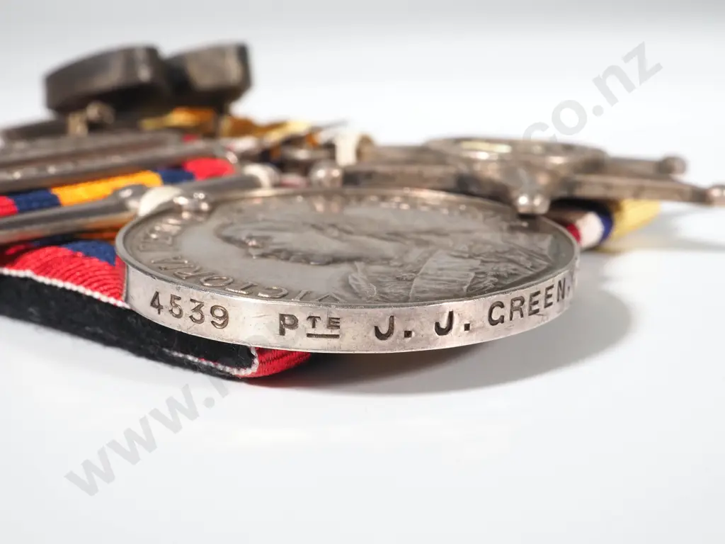 English Q.S.A. & Kimberly Star (Hallmark "a") Group of 2 to Pvt J J Green Royal North Lancashire Regiment & Brooch Image 1++