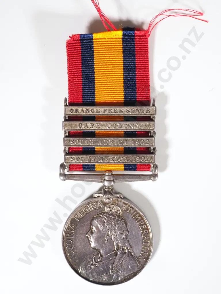 New Zealand Q.S.A. to Lance Cpl George Cecil Deverett No. 638 NZMR 5th Coy w 4 Clasps Image 1++