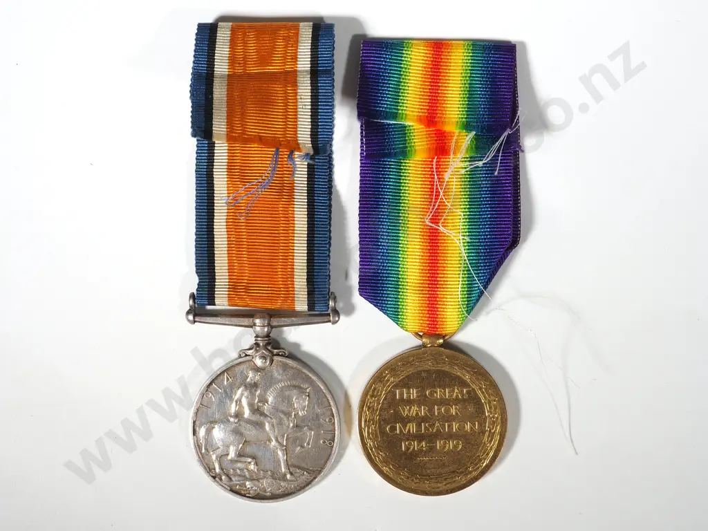 WW1 New Zealand Pair & Diary to 17480 G Burrow - Served in Palestine Image 1++