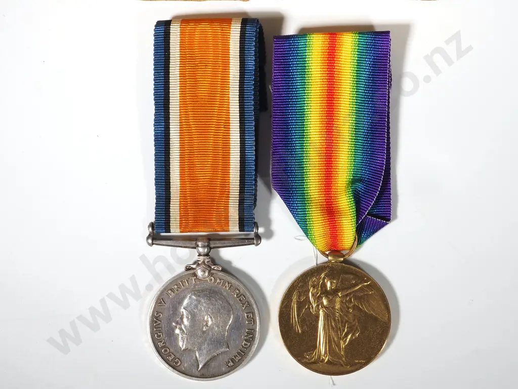 WW1 New Zealand Pair & Diary to 17480 G Burrow - Served in Palestine Image 1++