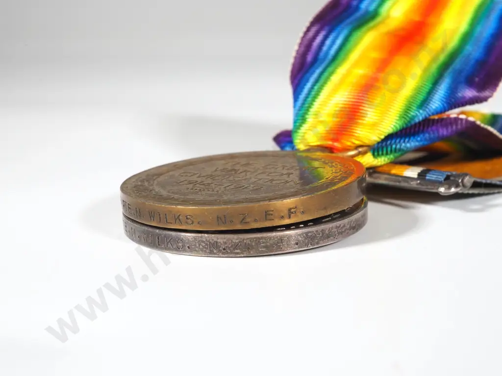 WW1 New Zealand Pair to No. 45029 Pvt Norman Wilks NZEF Image 1++